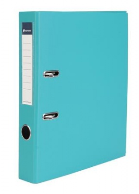 Pákový šanón, 50 mm, A4, PP/kartón, VICTORIA OFFICE, "Basic", tyrkysový