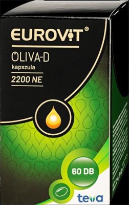Výživový doplnok, kapsule, 60 ks, EUROVIT, OLIVA-D 2200NE