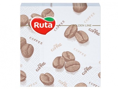 Servítky, 1/4 skladané, 2-vrstvové, 24 × 24 cm, 40 ks, RUTA „Coffee“