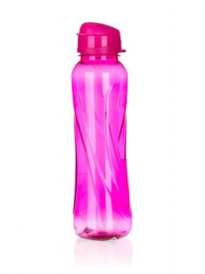 Fľaša, 610 ml, plastová, "Slim", ružová
