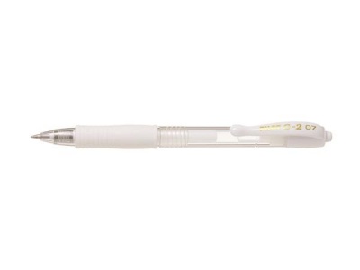 Gélové pero, 0,32 mm, stláčací mechanizmus, PILOT "G-2", biele