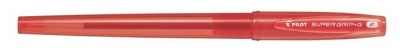 Guľôčkové pero, 0,22 mm, s vrchnákom, PILOT "Super Grip G", červené