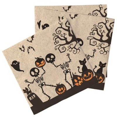 Servítky, 3-vrtsvové, 33x33 cm, "Halloween"