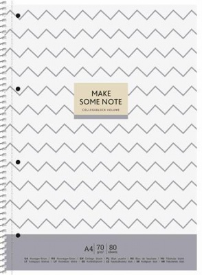 Špirálový zošit, štvorčekový, A4+, 80 listov, SHKOLYARYK "MAKE SOME NOTE", mix
