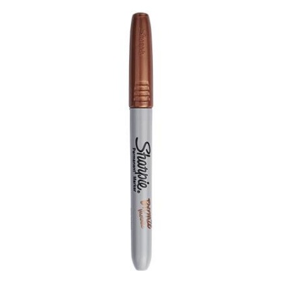Permanentný popisovač, 1,4 mm, kužeľový hrot, SHARPIE "Metallic", bronzová