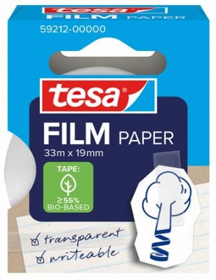 Lepiaca páska, popisovateľná, papier, 19 mm x 33 m, TESA "Tesafilm",  priehľadná