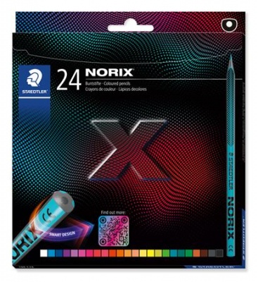 Farebné ceruzky, sada, STAEDTLER "Norix® 186", 24 rôznych farieb