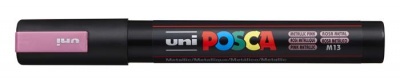 Dekoračný popisovač, 1,8-2,5 mm, UNI "Posca PC-5M", metalická ružová