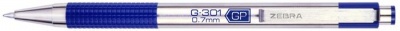 Gélové pero, 0,38 mm, stláčací mechanizmus, ZEBRA "G-301", modrá