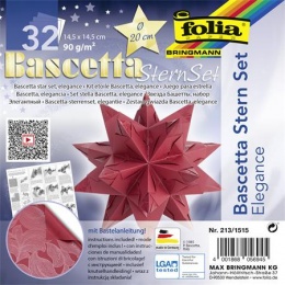 Bascetta hviezda, sada, 14,5x14,5 cm, 90 g, 32 listov, FOLIA, červená -džungľa