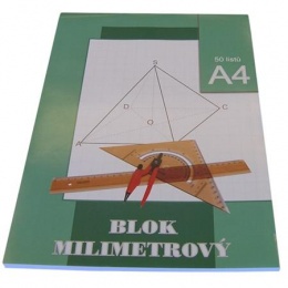 Milimetrový papier, A4, 50 listov, STEPA