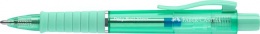 Guľôčkové pero, 0,34 mm, stláčací mechanizmus, mätovo zelené telo pera, FABER-CASTELL "Poly Ball View Aurora", modré